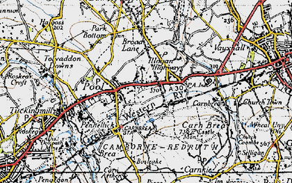 Old map of Illogan Highway in 1946