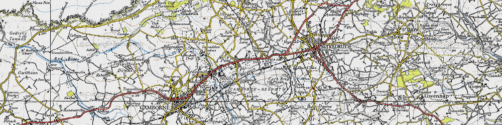 Old map of Illogan Highway in 1946