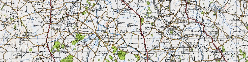Old map of Illshaw Heath in 1947