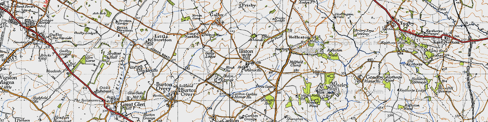 Old map of Illston on the Hill in 1946