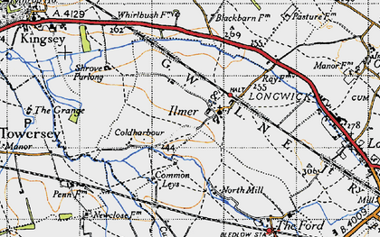 Old map of Bumpers in 1947