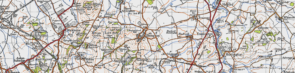 Old map of Ilmington in 1946