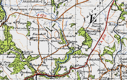 Old map of Bryn-afel in 1947