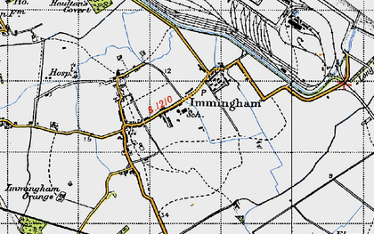 Old map of Immingham in 1947