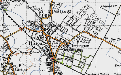 Old map of Impington in 1946