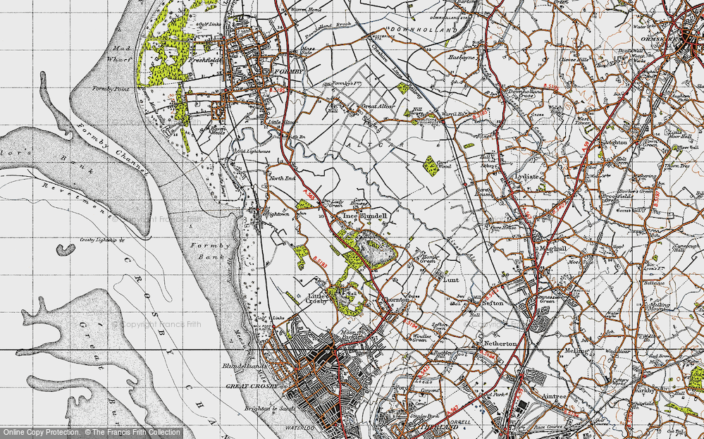 Old Map of Ince Blundell, 1947 in 1947