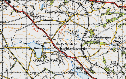 Old map of Ingbirchworth in 1947