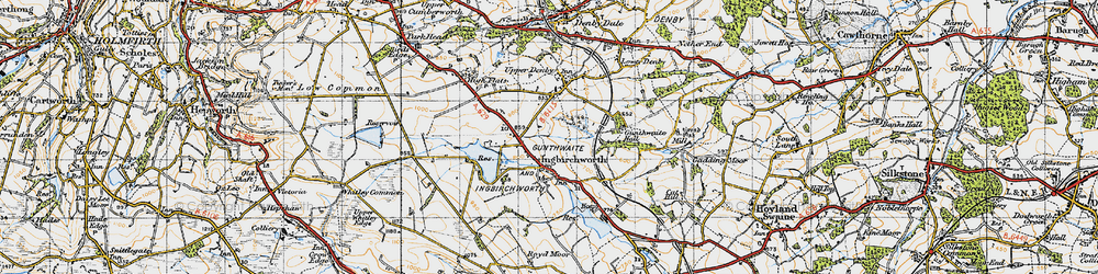 Old map of Ingbirchworth in 1947