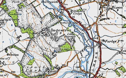 Old map of Ingestre in 1946