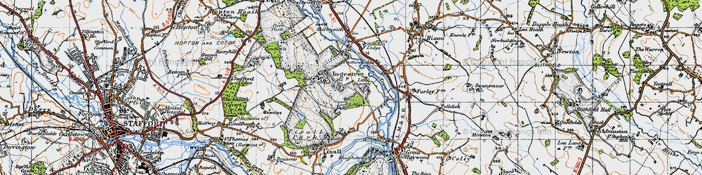 Old map of Lion Lodges in 1946