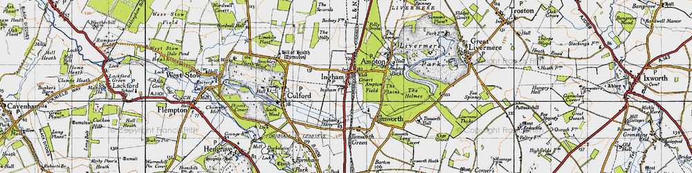 Old map of Ingham in 1946