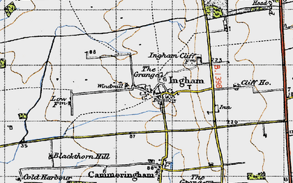 Old map of Ingham in 1947