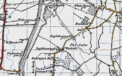 Old map of Ingleborough in 1946