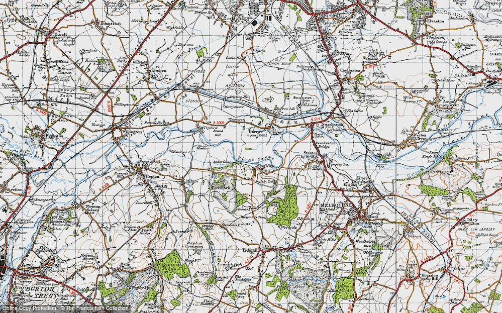 Old Map of Historic Map covering Ingleby Toft in 1946