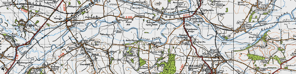 Old map of Ingleby in 1946