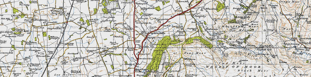 Old map of Ingleby Cross in 1947