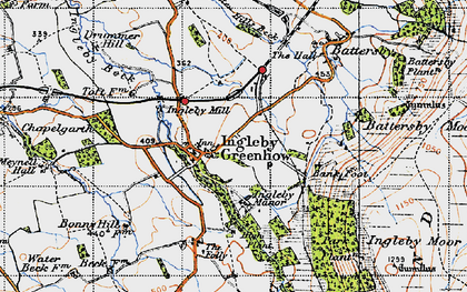 Old map of Battersby Junction in 1947