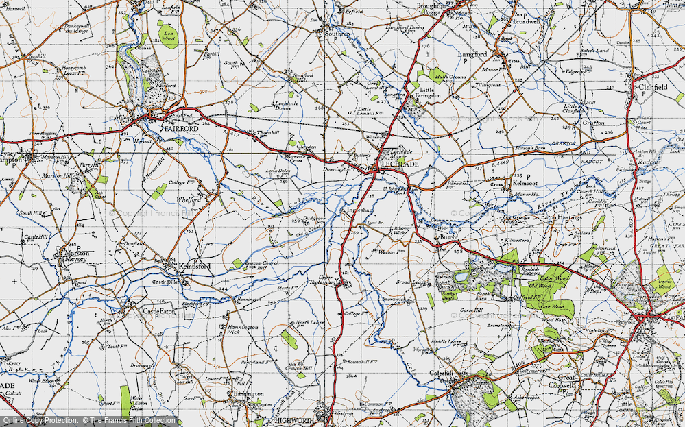 Old Map of Historic Map covering Warren's Cross Fm in 1947