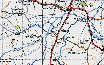 Old map of Warren's Cross Fm in 1947