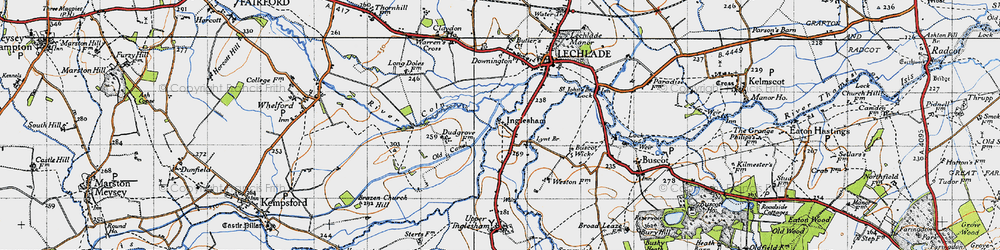 Old map of Buscot Wick in 1947