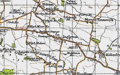 Old map of Ingleton in 1947