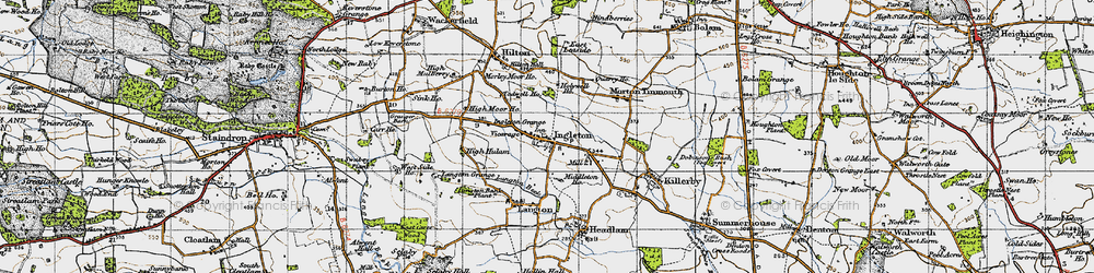 Old map of Ingleton in 1947