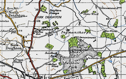 Old map of Willowgarth Plantn in 1947