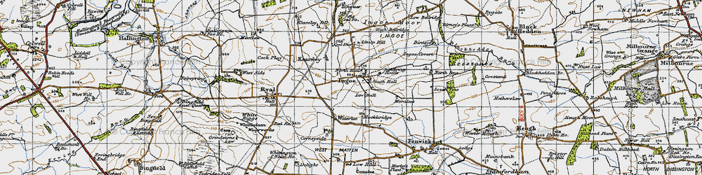 Old map of Ingoe in 1947