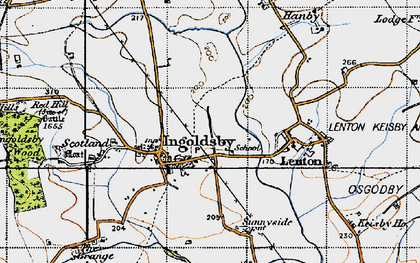 Old map of Ingoldsby in 1946