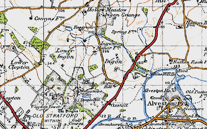 Old map of August Hill in 1947