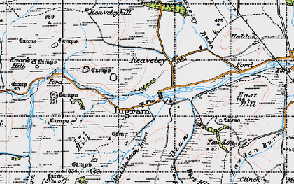Old map of Brough Law in 1947