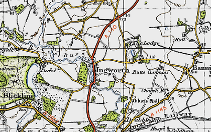 Old map of Ingworth in 1945