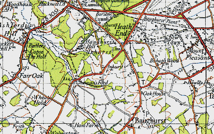 Old map of Inhurst in 1945