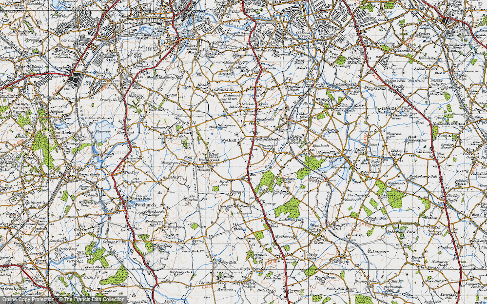 Old Map of Inkford, 1947 in 1947