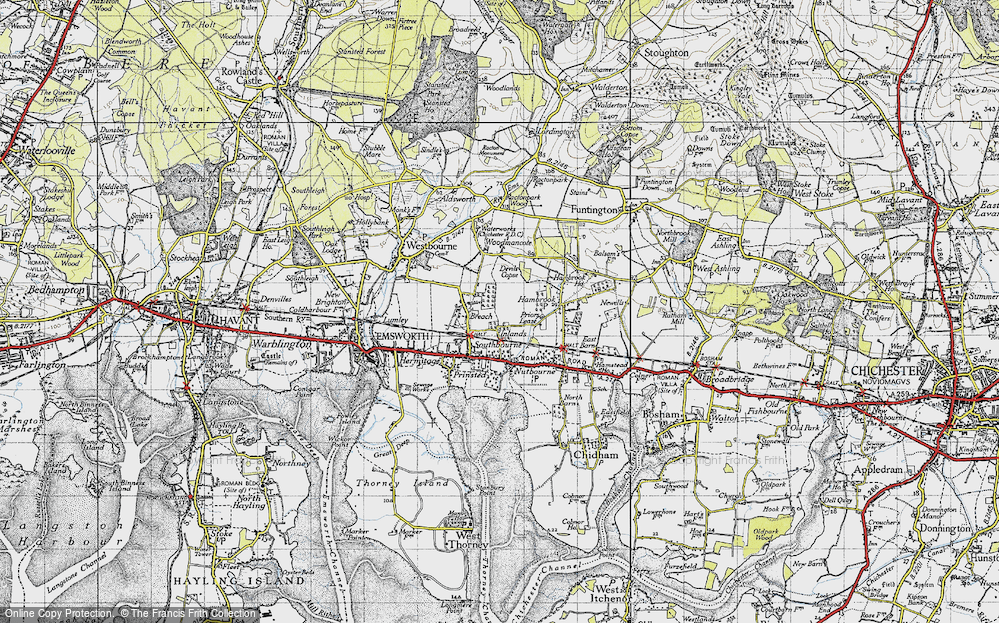 Old Map of Inlands, 1945 in 1945