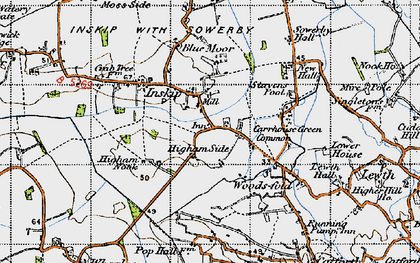 Old map of Blue Moor in 1947
