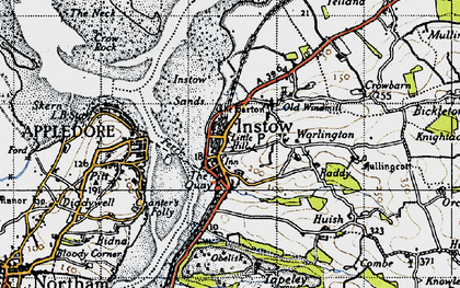 Old map of Instow in 1946