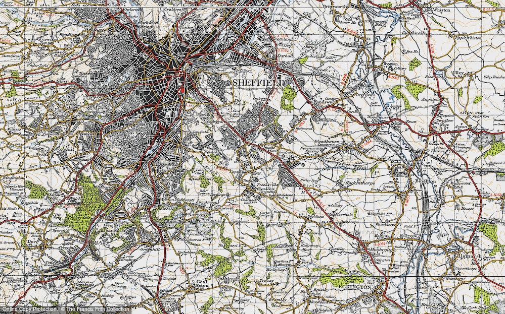 Old Map of Intake, 1947 in 1947