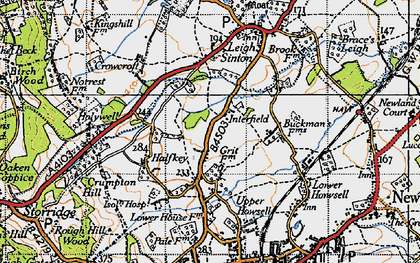 Old map of Interfield in 1947