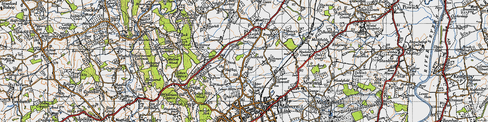 Old map of Interfield in 1947