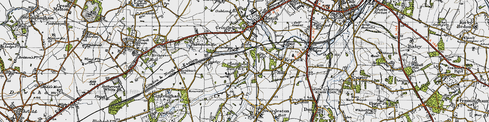 Old map of Intwood in 1946