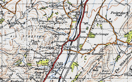 Old map of Botvyle in 1947
