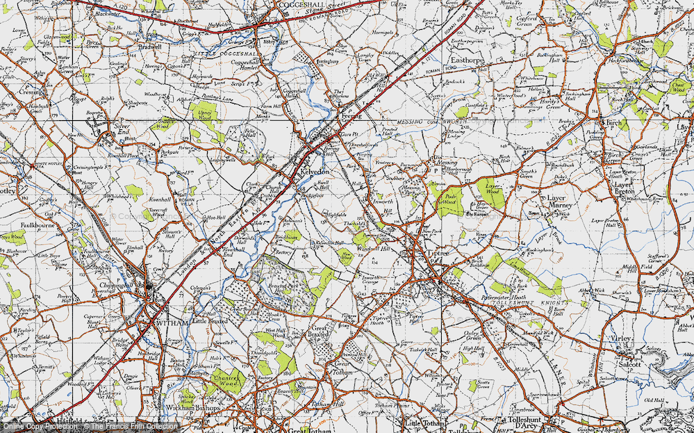 Old Map of Inworth, 1945 in 1945