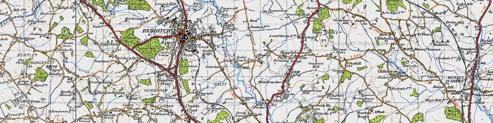 Old map of Ipsley in 1947