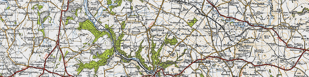 Old map of Ipstones in 1946