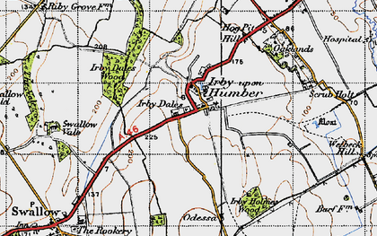 Old map of Irby upon Humber in 1946