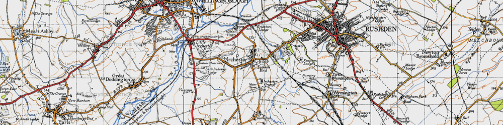 Old map of Irchester in 1946