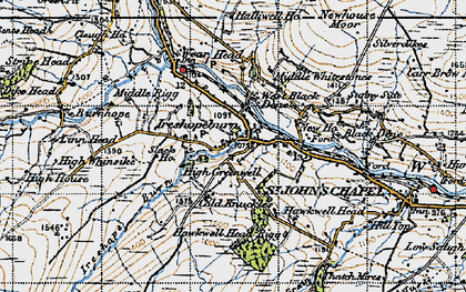 Old map of Ireshopeburn in 1947
