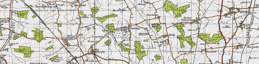 Old map of Irnham in 1946