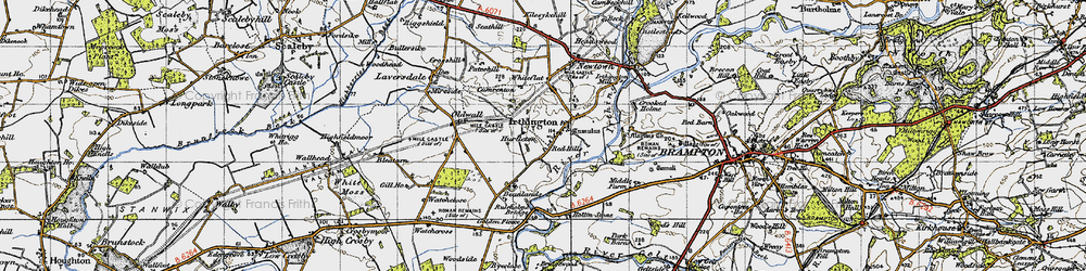 Old map of Carlisle Airport in 1947